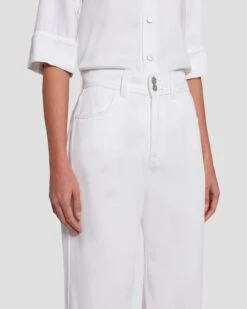 7 For All Mankind Tailorless Denim Lustre Modern Dojo In Brilliant White -Sleek Fit Style 7U638786 BW0 6