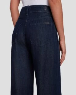 7 For All Mankind Tailorless Denim Lustre Dojo Trouser In Dark Rinse -Sleek Fit Style 7U638C86 DR3 5