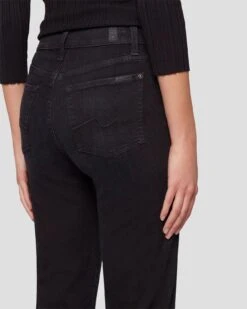 7 For All Mankind Cropped Alexa In Black Rose -Sleek Fit Style 7U641216 BR4 5
