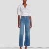 7 For All Mankind Cropped Alexa In Sapphire Blue -Sleek Fit Style 7U641C18 SA2 6