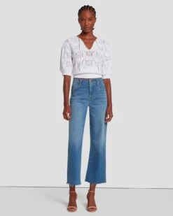 7 For All Mankind Cropped Alexa In Sapphire Blue