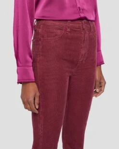 7 For All Mankind Tailorless Corduroy UHR Skinny Boot In Burgundy 10 7 For All Mankind Tailorless Corduroy UHR Skinny Boot In Burgundy -Sleek Fit Style 7U648V64 BUR 3