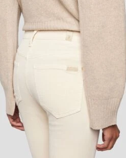 7 For All Mankind Tailorless Corduroy UHR Skinny Boot In Tapioca -Sleek Fit Style 7U648V64 TAP 5