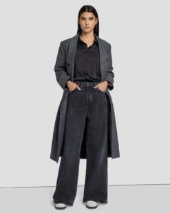 7 For All Mankind MANKIND Zoey Super Wide Leg In Licorice -Sleek Fit Style 7U649C31 LIR 6