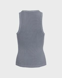 7 For All Mankind ALL KINDS Racerback Tank In Soft Slate -Sleek Fit Style 7U702067 BVT 2 c848f38a 8ff7 4199 affe 22e852c3a192