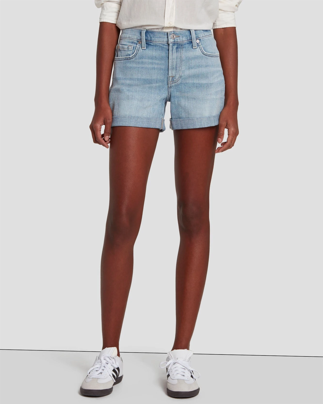 7 For All Mankind Broken Twill Mid Roll Short In Coco Prive 4 7 For All Mankind Broken Twill Mid Roll Short In Coco Prive - Image 2