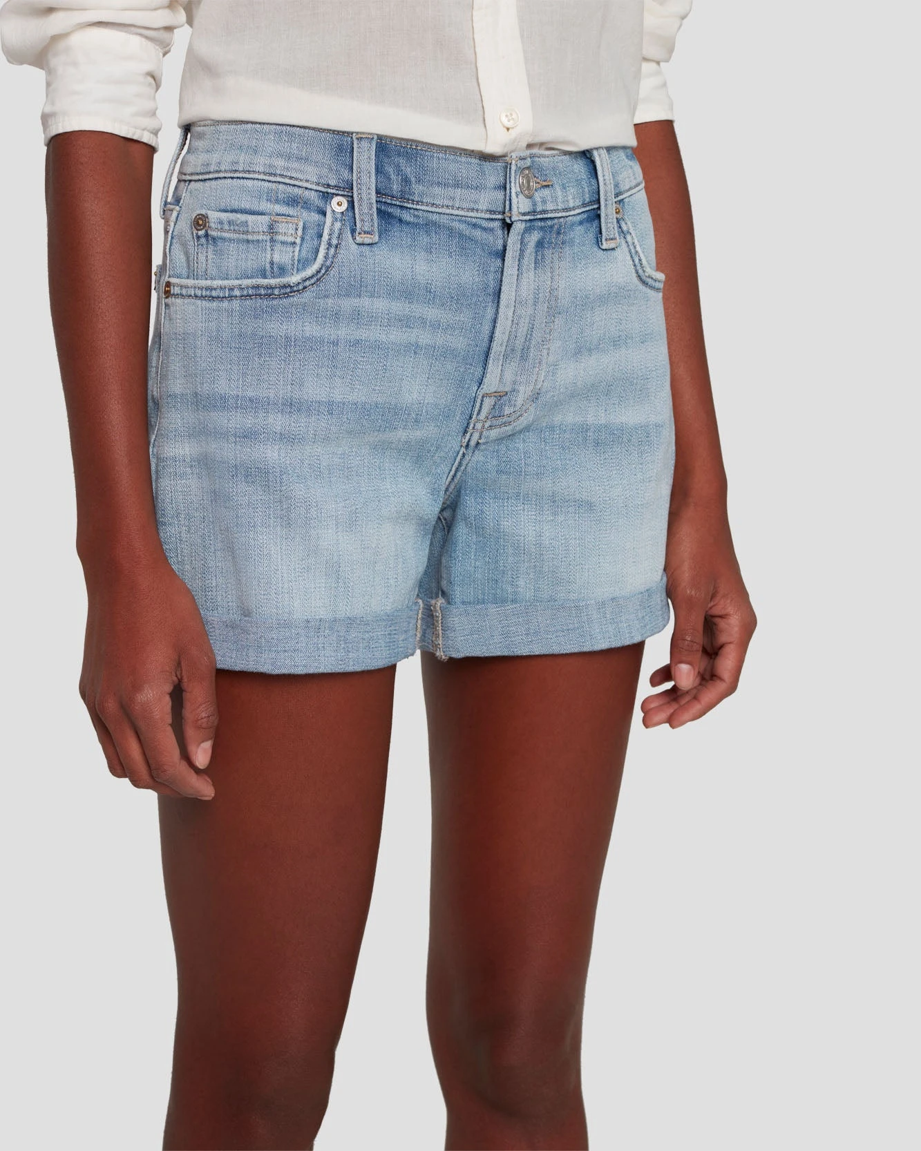7 For All Mankind Broken Twill Mid Roll Short In Coco Prive 5 7 For All Mankind Broken Twill Mid Roll Short In Coco Prive - Image 3