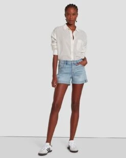 7 For All Mankind Broken Twill Mid Roll Short In Coco Prive 13 7 For All Mankind Broken Twill Mid Roll Short In Coco Prive -Sleek Fit Style 7U702067 CP2 6