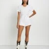 7 For All Mankind Denim Tailored Short In Brilliant White 2 7 For All Mankind Denim Tailored Short In Brilliant White -Sleek Fit Style 7U744795 WTE 1