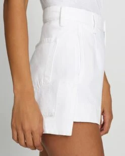 7 For All Mankind Denim Tailored Short In Brilliant White -Sleek Fit Style 7U744795 WTE 3
