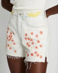 7 For All Mankind Ruby Easy Short In Bleach Out -Sleek Fit Style 7U746555 OUT 3