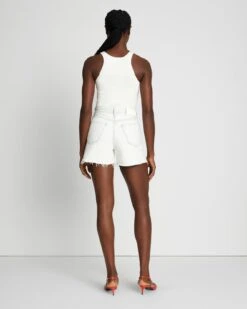 7 For All Mankind Ruby Easy Short In Bleach Out -Sleek Fit Style 7U746555 OUT 4