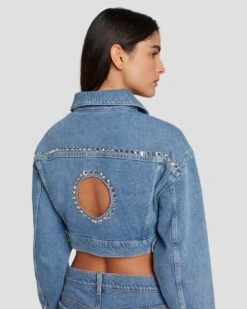 7 For All Mankind 7FAM X ADR Cropped Jacket In Babe -Sleek Fit Style 7U758C10 BB1 5