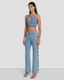 7 For All Mankind 7FAM X ADR Cropped Top In Vibe 13 7 For All Mankind 7FAM X ADR Cropped Top In Vibe -Sleek Fit Style 7U760120 VBE 6