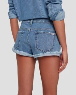 7 For All Mankind 7FAM X ADR Slouchy Shorts In Vibe Crystals -Sleek Fit Style 7U761C10 VBE 5