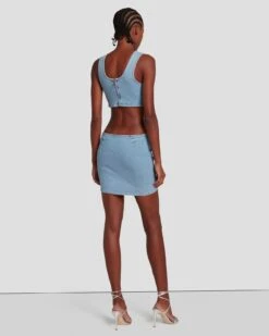 7 For All Mankind 7FAM X ADR Denim Dress In Babe -Sleek Fit Style 7U764120 BB1 4