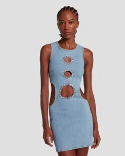 7 For All Mankind 7FAM X ADR Denim Dress In Babe -Sleek Fit Style 7U764120 BB1 5