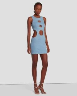 7 For All Mankind 7FAM X ADR Denim Dress In Babe -Sleek Fit Style 7U764120 BB1 6