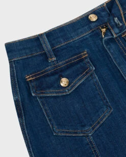 7 For All Mankind Broken Twill Flounce Skirt In Vanity -Sleek Fit Style 7U817067 BVT 03