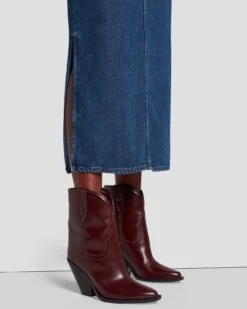 7 For All Mankind Denim Midi Skirt In Bluenote -Sleek Fit Style 7U835C86 BN3 6