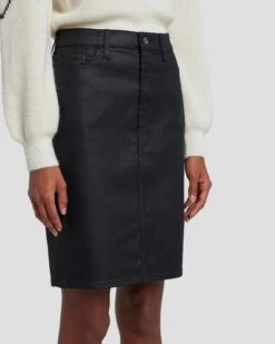 7 For All Mankind Coated Easy Pencil Skirt In Rabbit Hole -Sleek Fit Style 7U836830 RBD 3