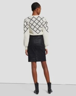 7 For All Mankind Coated Easy Pencil Skirt In Rabbit Hole -Sleek Fit Style 7U836830 RBD 4