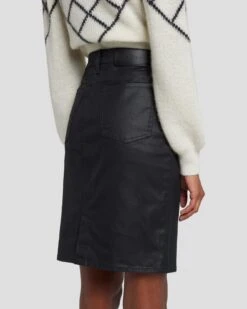 7 For All Mankind Coated Easy Pencil Skirt In Rabbit Hole -Sleek Fit Style 7U836830 RBD 5