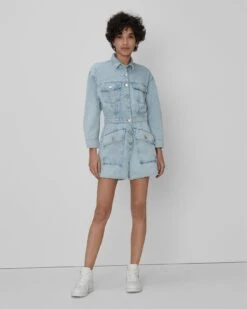 7 For All Mankind Surplus Romper In Tuberose -Sleek Fit Style 7U861545 TU3 04