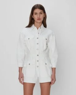 7 For All Mankind Surplus Romper In White