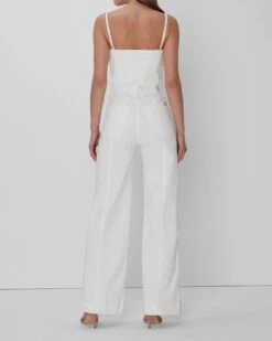 7 For All Mankind Bustier Jumpsuit In White -Sleek Fit Style 7U863595 WHT 03