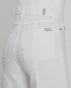 7 For All Mankind Bustier Jumpsuit In White -Sleek Fit Style 7U863595 WHT 04