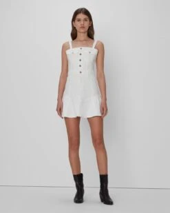 7 For All Mankind Surplus Flounce Dress In White