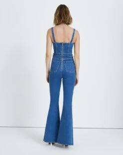7 For All Mankind Beauty Denim Mega Flare Jumpsuit In Diana 9 7 For All Mankind Beauty Denim Mega Flare Jumpsuit In Diana -Sleek Fit Style 7U887478 DID 4