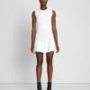 7 For All Mankind Denim Flounce Dress Mini In Brilliant White -Sleek Fit Style 7U888597 BW3 2