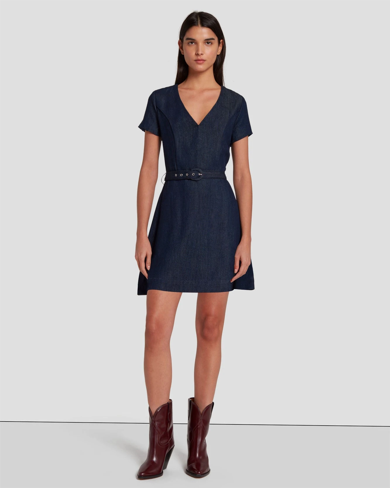 7 For All Mankind Denim Lustre Mod Dress In Dark Rinse 3 7 For All Mankind Denim Lustre Mod Dress In Dark Rinse