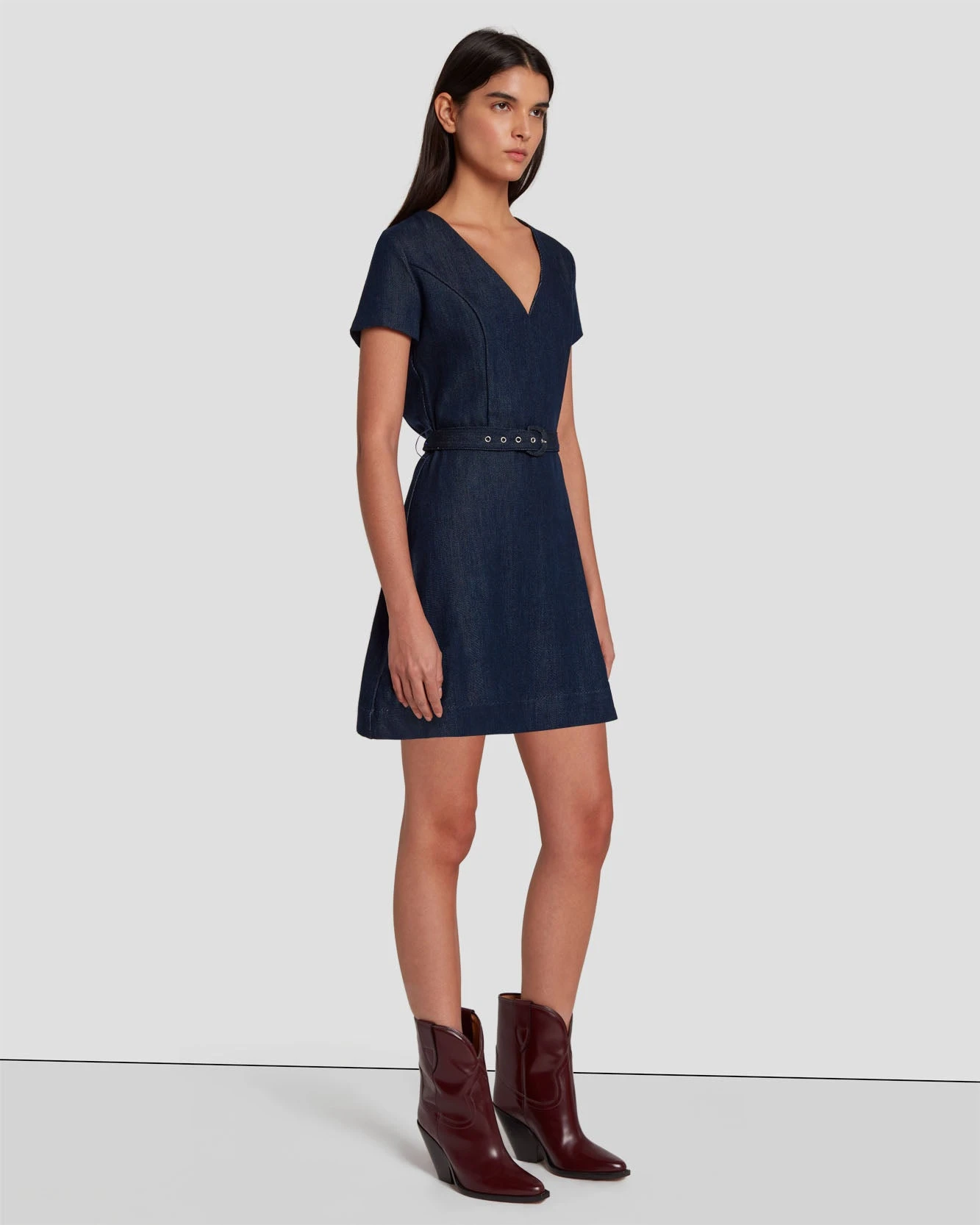 7 For All Mankind Denim Lustre Mod Dress In Dark Rinse 5 7 For All Mankind Denim Lustre Mod Dress In Dark Rinse - Image 3