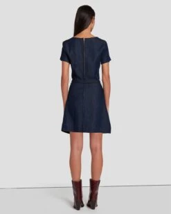 7 For All Mankind Denim Lustre Mod Dress In Dark Rinse 11 7 For All Mankind Denim Lustre Mod Dress In Dark Rinse -Sleek Fit Style 7U894C86 DR3 4