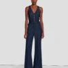 7 For All Mankind Denim Lustre Tailored Wide Leg Jumpsuit In Dark Rinse 2 7 For All Mankind Denim Lustre Tailored Wide Leg Jumpsuit In Dark Rinse -Sleek Fit Style 7U896C86 DR3 1
