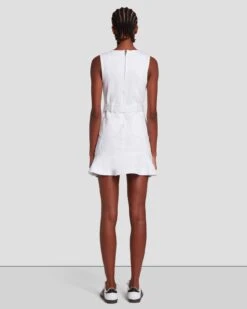 7 For All Mankind Pocket Dress In Brilliant White -Sleek Fit Style 7U897672 BW4 4