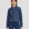 7 For All Mankind Luxe Vintage Classic Trucker Jacket In Deep Soul -Sleek Fit Style 7U918A91 DSL 1