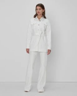 7 For All Mankind Leisure Jacket In White 9 7 For All Mankind Leisure Jacket In White -Sleek Fit Style 7U928595 WHT 03