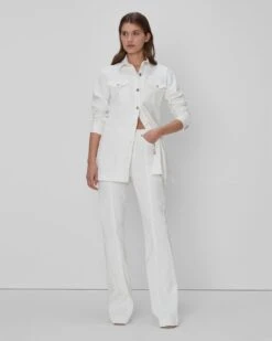 7 For All Mankind Leisure Jacket In White 10 7 For All Mankind Leisure Jacket In White -Sleek Fit Style 7U928595 WHT 04