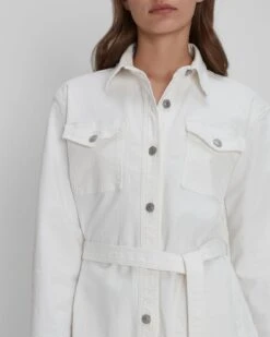 7 For All Mankind Leisure Jacket In White 11 7 For All Mankind Leisure Jacket In White -Sleek Fit Style 7U928595 WHT 05