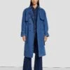 7 For All Mankind Tailored Denim Trench Coat In Calla