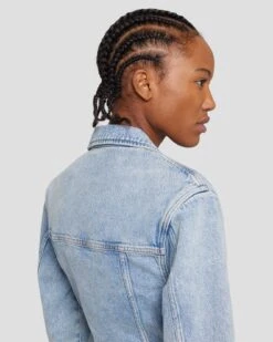 7 For All Mankind MANKIND Tailored Trucker Jacket In Ode To -Sleek Fit Style 7U945C10 OD2 5