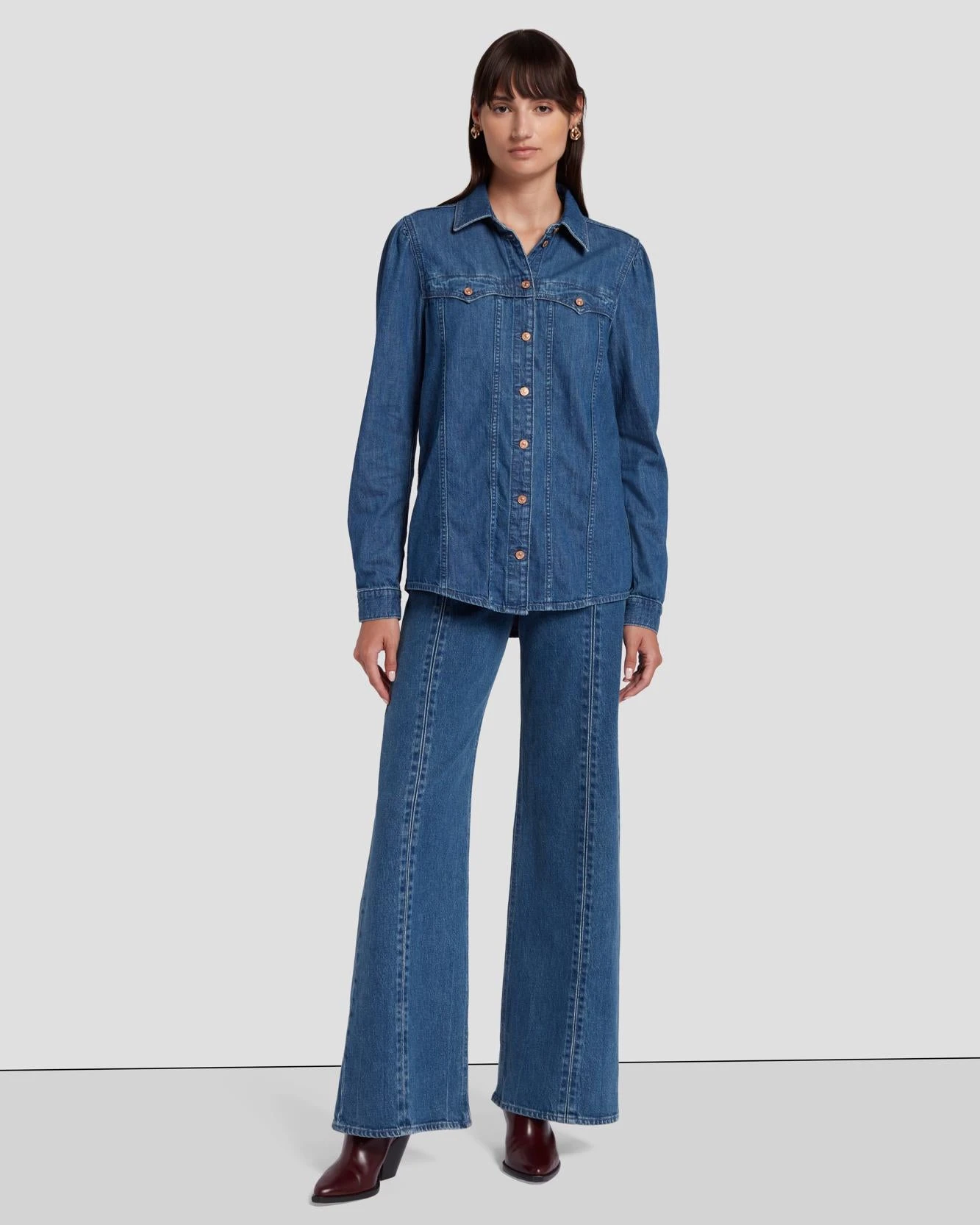 7 For All Mankind Western Denim Shirt In Dolly 4 7 For All Mankind Western Denim Shirt In Dolly - Image 2