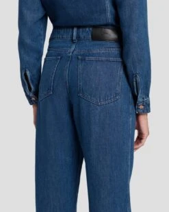 7 For All Mankind Western Denim Jumpsuit In Dolly -Sleek Fit Style 7U949C86 DOY 5