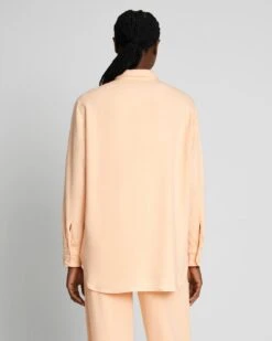 7 For All Mankind Denim Lustre Classic Button Up Shirt In Prairie Sunset -Sleek Fit Style 7U952661 PS4 4