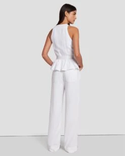 7 For All Mankind Denim Lustre Tailored Vest In Brilliant White 11 7 For All Mankind Denim Lustre Tailored Vest In Brilliant White -Sleek Fit Style 7U994786 BW0 4