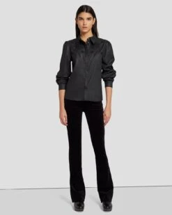 7 For All Mankind Coated Western Shirt In Rabbit Hole -Sleek Fit Style 7U997C48 RBD 3